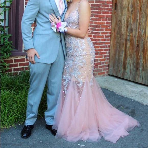 Camille La Vie Beaded Backless Mermaid Dress - Picture 8 of 8